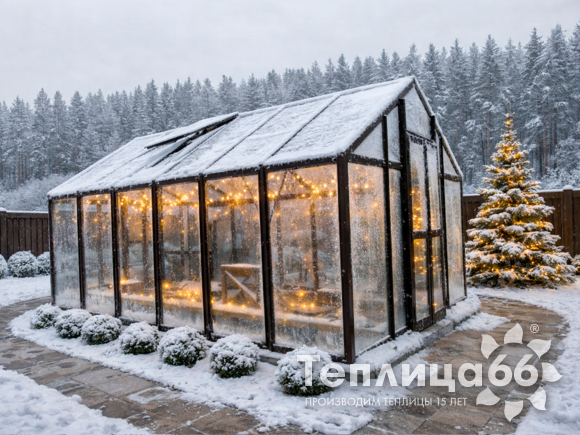 Теплица Рада Гарденикс 3 С под стекло, 3х4 метра, коричневый